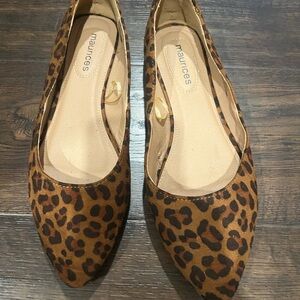 Maurices Leopard Pointed Ballet Flats Size 8